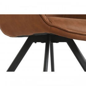Sedia da Sala da Pranzo Home ESPRIT Nero Cammello Metallo Microfibra 64 x 67 x 85 cm 67 x 64 x 83 cm