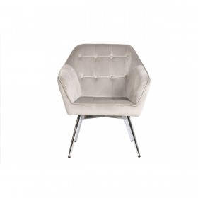 Poltrona Home ESPRIT Grigio Crema Dorato Argentato Poliestere Metallo 74 x 74 x 90 cm 74 x 67 x 90 cm