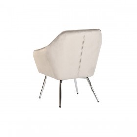 Poltrona Home ESPRIT Grigio Crema Dorato Argentato Poliestere Metallo 74 x 74 x 90 cm 74 x 67 x 90 cm