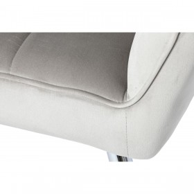 Poltrona Home ESPRIT Grigio Crema Dorato Argentato Poliestere Metallo 74 x 74 x 90 cm 74 x 67 x 90 cm
