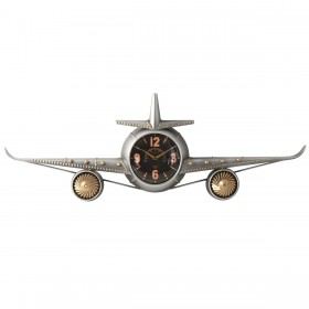 Orologio da Parete Home ESPRIT Dorato Argentato Metallo Aereo Vintage 114 x 11 x 40 cm