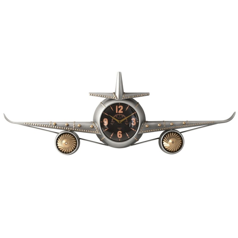 Orologio da Parete Home ESPRIT Dorato Argentato Metallo Aereo Vintage 114 x 11 x 40 cm