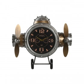 Orologio da Parete Home ESPRIT Dorato Argentato Metallo Aereo Vintage 50 x 10,5 x 49,5 cm