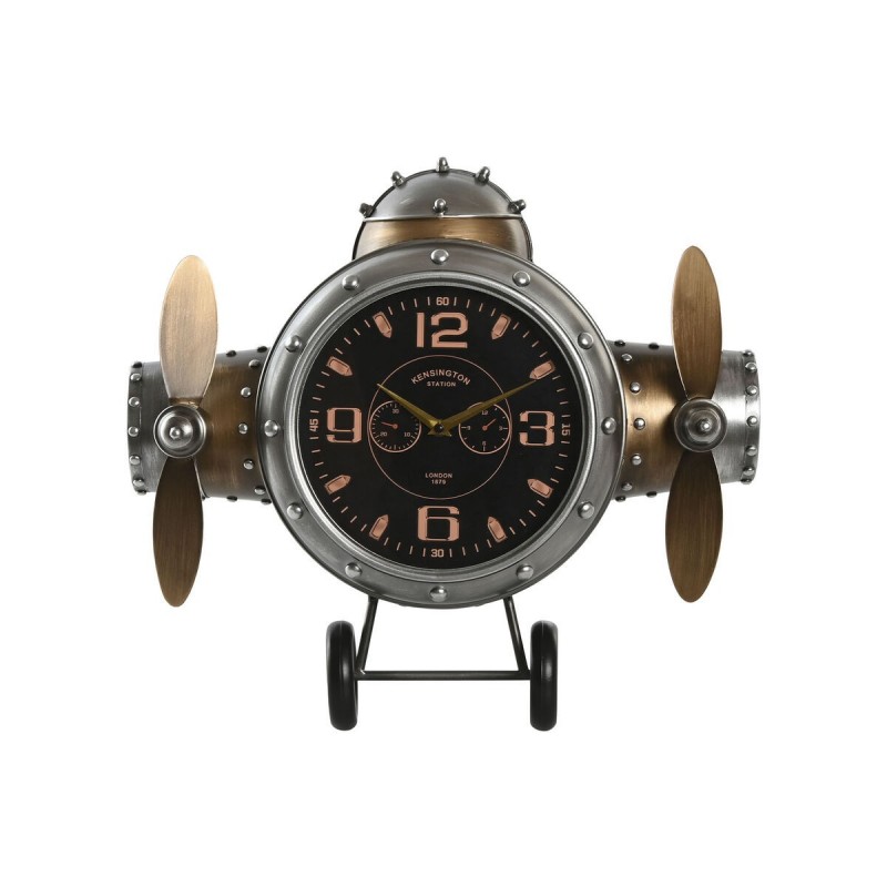 Orologio da Parete Home ESPRIT Dorato Argentato Metallo Aereo Vintage 50 x 10,5 x 49,5 cm