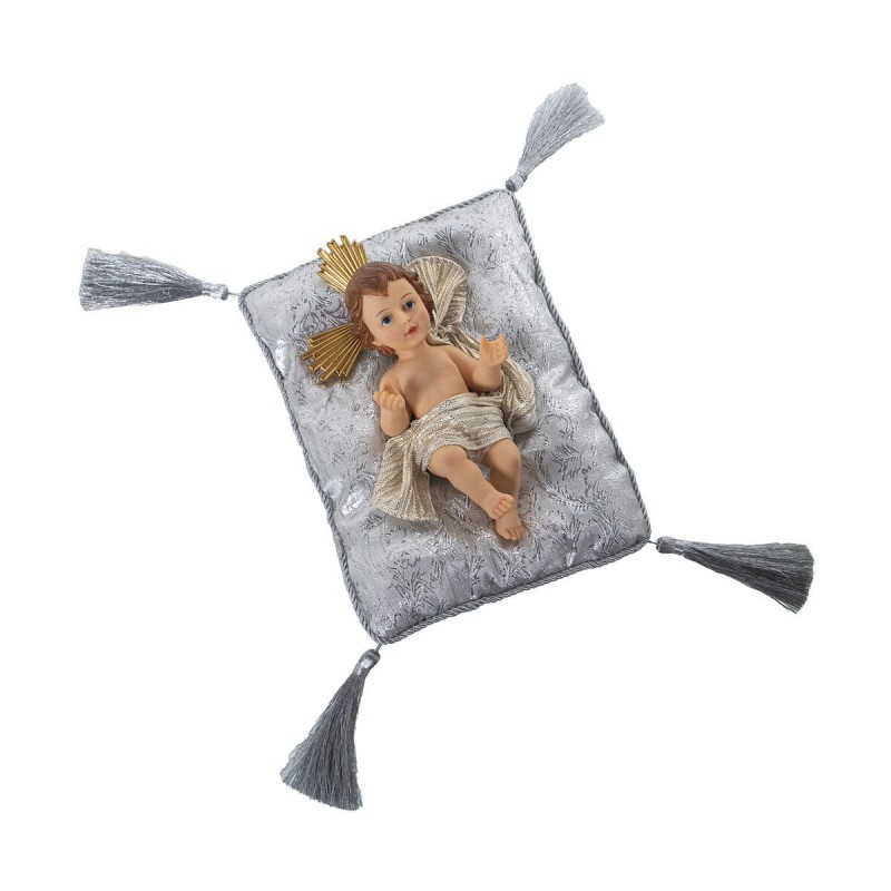 Statua Decorativa Alexandra House Living Argentato Plastica 12 x 15 x 23 cm Cuscino Gesù Bambino