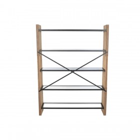 Scaffale Home ESPRIT Metallo Cristallo Legno di abete 120 x 31 x 158 cm