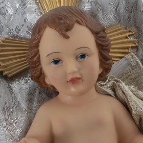 Statua Decorativa Alexandra House Living Argentato Plastica 12 x 15 x 23 cm Cuscino Gesù Bambino