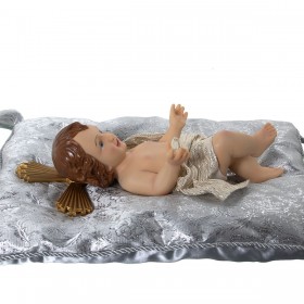 Statua Decorativa Alexandra House Living Argentato Plastica 12 x 15 x 23 cm Cuscino Gesù Bambino