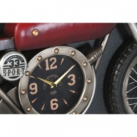 Orologio da Parete Home ESPRIT Rosso Dorato PVC Metallo Moto Vintage 120 x 15,5 x 60 cm