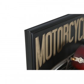 Orologio da Parete Home ESPRIT Nero Rosso Dorato PVC Metallo Moto Vintage 60 x 18 x 120 cm