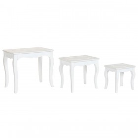 Tavolo aggiuntivo Home ESPRIT Bianco Grigio chiaro 53 x 35 x 47 cm