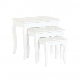 Tavolo aggiuntivo Home ESPRIT Bianco Grigio chiaro 53 x 35 x 47 cm