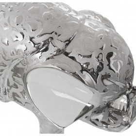 Statua Decorativa Alexandra House Living Bianco Ceramica Elefante Argentato 9 x 19 x 16 cm