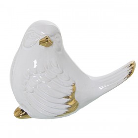 Statua Decorativa Alexandra House Living Bianco Ceramica Uccello