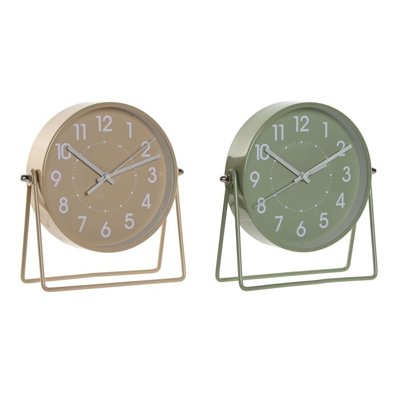Orologio da Tavolo Home ESPRIT Beige (2 Unità)