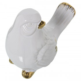 Statua Decorativa Alexandra House Living Bianco Ceramica Uccello