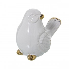 Statua Decorativa Alexandra House Living Bianco Ceramica Uccello
