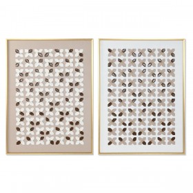 Quadro Home ESPRIT Bianco Beige Dorato Moderno Città 90 x 3,5 x 120 cm (2 Unità)