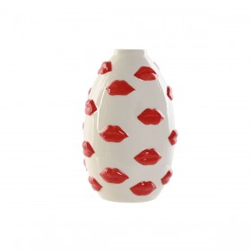 Vaso Home ESPRIT Bianco Rosso Dolomite 15 x 15 x 22,5 cm