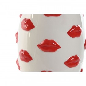Vaso Home ESPRIT Bianco Rosso Dolomite 15 x 15 x 22,5 cm
