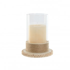 Portacandele Home ESPRIT Marrone Chiaro Metallo Corda 17 x 17 x 23 cm
