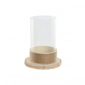 Portacandele Home ESPRIT Marrone Chiaro Metallo Corda 17 x 17 x 23 cm