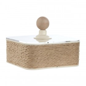 Scatola-Portagioie Home ESPRIT Marrone Chiaro Metallo 16 x 16 x 11 cm (2 Pezzi)
