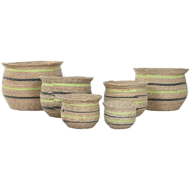 Vaso Home ESPRIT Marrone Verde Fibra Arabo 44 x 44 x 33 cm (6 Unità)