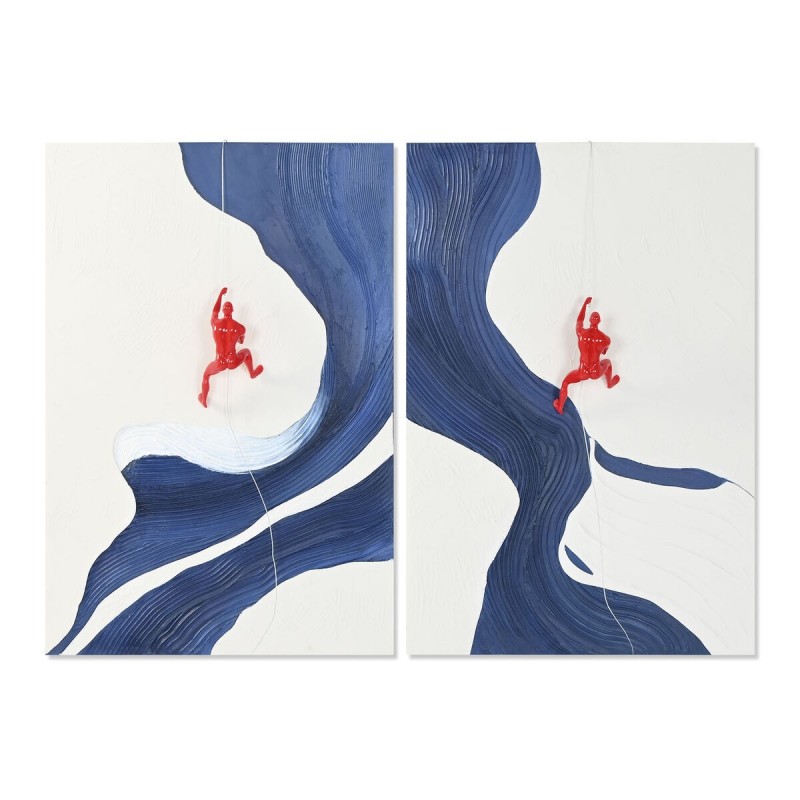 Quadro Home ESPRIT Bianco Dorato Uomo Moderno 80 x 3,5 x 120 cm (2 Unità)
