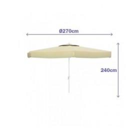Marbueno Ombrellone Alluminio 8 Stecche D270 cm Poliestere Bianco Giardino, Piscina e Terrazza 10182