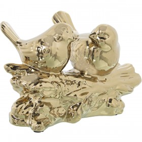 Statua Decorativa Alexandra House Living Dorato Ceramica Uccello