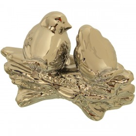 Statua Decorativa Alexandra House Living Dorato Ceramica Uccello