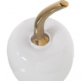 Statua Decorativa Alexandra House Living Bianco Dorato Ceramica Ciliegie 12 x 24 cm