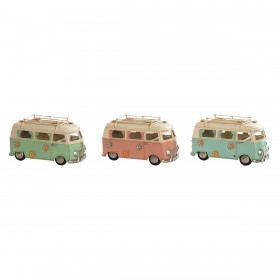 Statua Decorativa Home ESPRIT Azzurro Verde Rosa Vintage 20 x 9 x 11 cm (3 Unità)