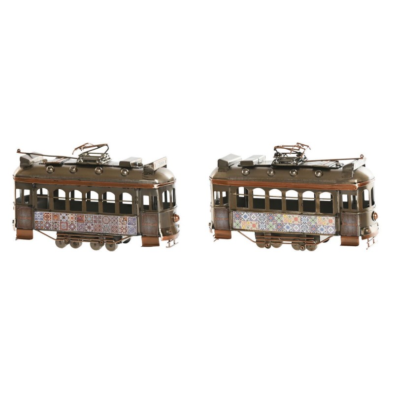 Statua Decorativa Home ESPRIT Dorato Argentato Treno Vintage 20 x 7 x 12 cm