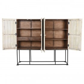 Armadio Home ESPRIT Bianco Nero Metallo Legno di mango 180 x 40 x 160 cm