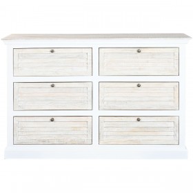 Cassettiera Home ESPRIT Bianco Naturale 150 x 40 x 100 cm