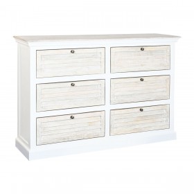 Cassettiera Home ESPRIT Bianco Naturale 150 x 40 x 100 cm