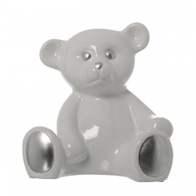 Statua Decorativa Alexandra House Living Bianco Ceramica Orso