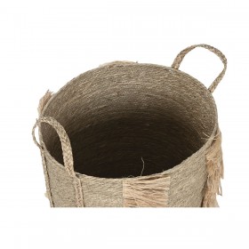 Set di Cestini Home ESPRIT Naturale Erba di mare Tropicale (2 Pezzi)