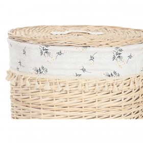 Cesto per i Panni Sporchi Home ESPRIT Naturale vimini Shabby Chic 45 x 45 x 55 cm 3 Pezzi
