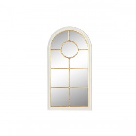 Specchio da parete Home ESPRIT Bianco Dorato Finestra 68 x 4 x 128 cm