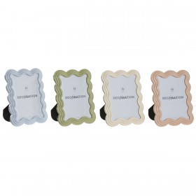Cornice Portafoto Home ESPRIT Azzurro Bianco Verde Rosa Cristallo ABS Scandinavo (4 Unità)
