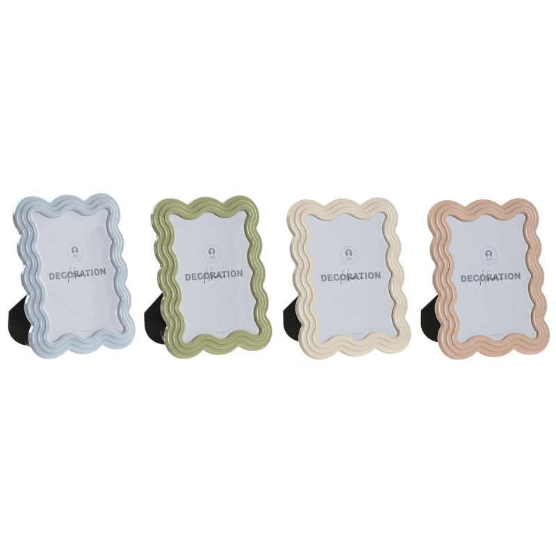 Cornice Portafoto Home ESPRIT Azzurro Bianco Verde Rosa Cristallo ABS Scandinavo (4 Unità)