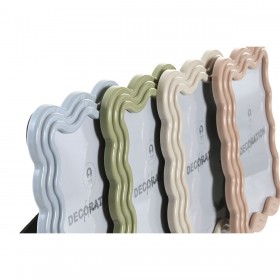 Cornice Portafoto Home ESPRIT Azzurro Bianco Verde Rosa Cristallo ABS Scandinavo (4 Unità)