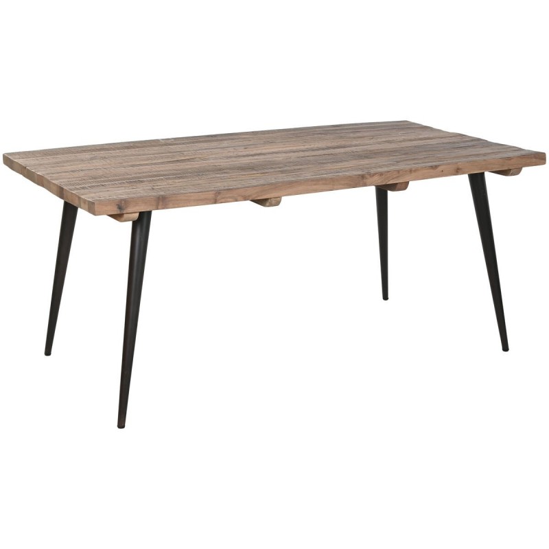 Tavolo da Pranzo Home ESPRIT Nero Naturale Ferro Legno Riciclato 180 x 90 x 76 cm