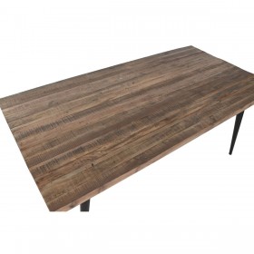 Tavolo da Pranzo Home ESPRIT Nero Naturale Ferro Legno Riciclato 180 x 90 x 76 cm