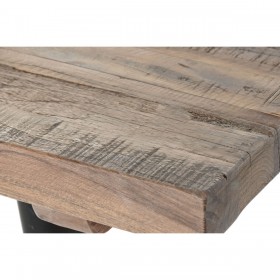 Tavolo da Pranzo Home ESPRIT Nero Naturale Ferro Legno Riciclato 180 x 90 x 76 cm