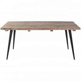 Tavolo da Pranzo Home ESPRIT Nero Naturale Ferro Legno Riciclato 180 x 90 x 76 cm