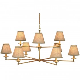Lampadario Home ESPRIT Beige Dorato Ottone 25 W 113 x 113 x 132 cm